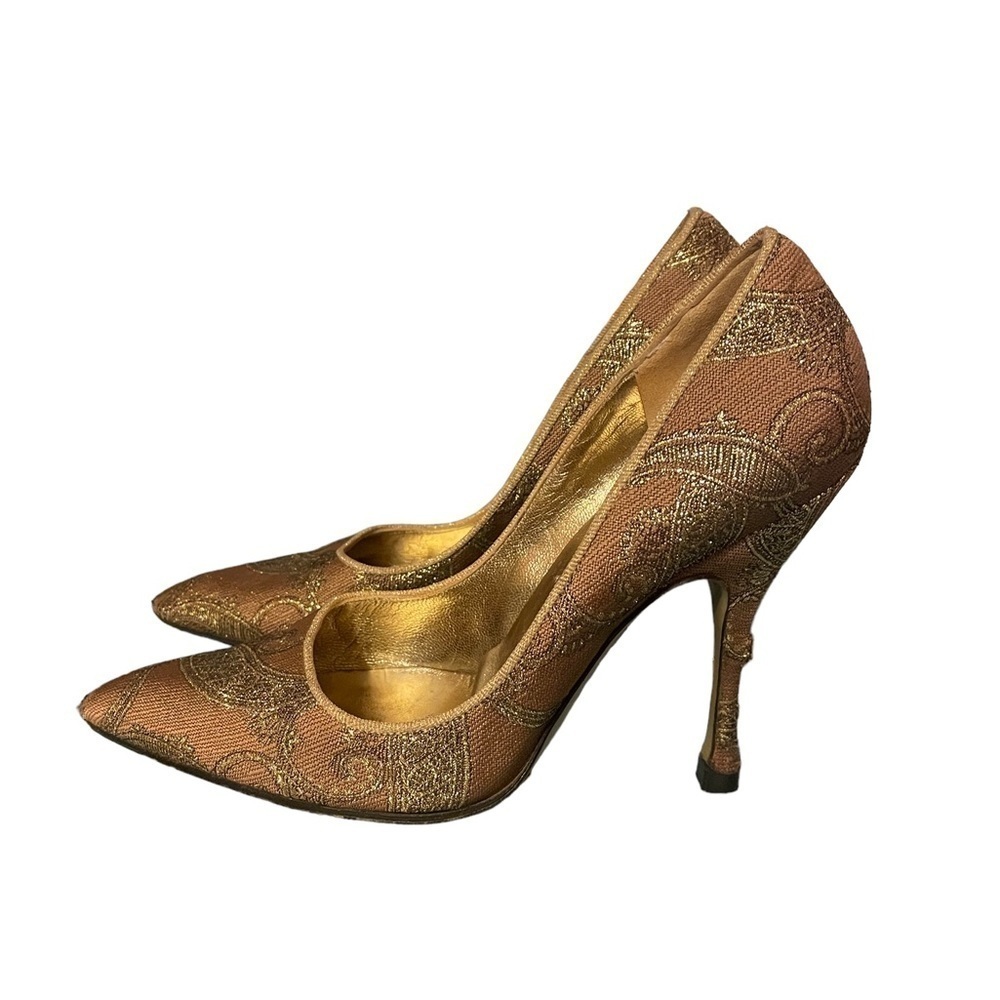 DOLCE & GABBANA PAISLEY EMBROIDERED HEELS